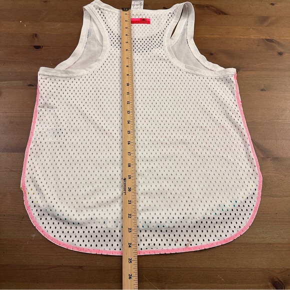 NWT Women's Adidas StellaSport Stella McCartney White Rainbow Mesh Tank Small - Picture 16 of 16